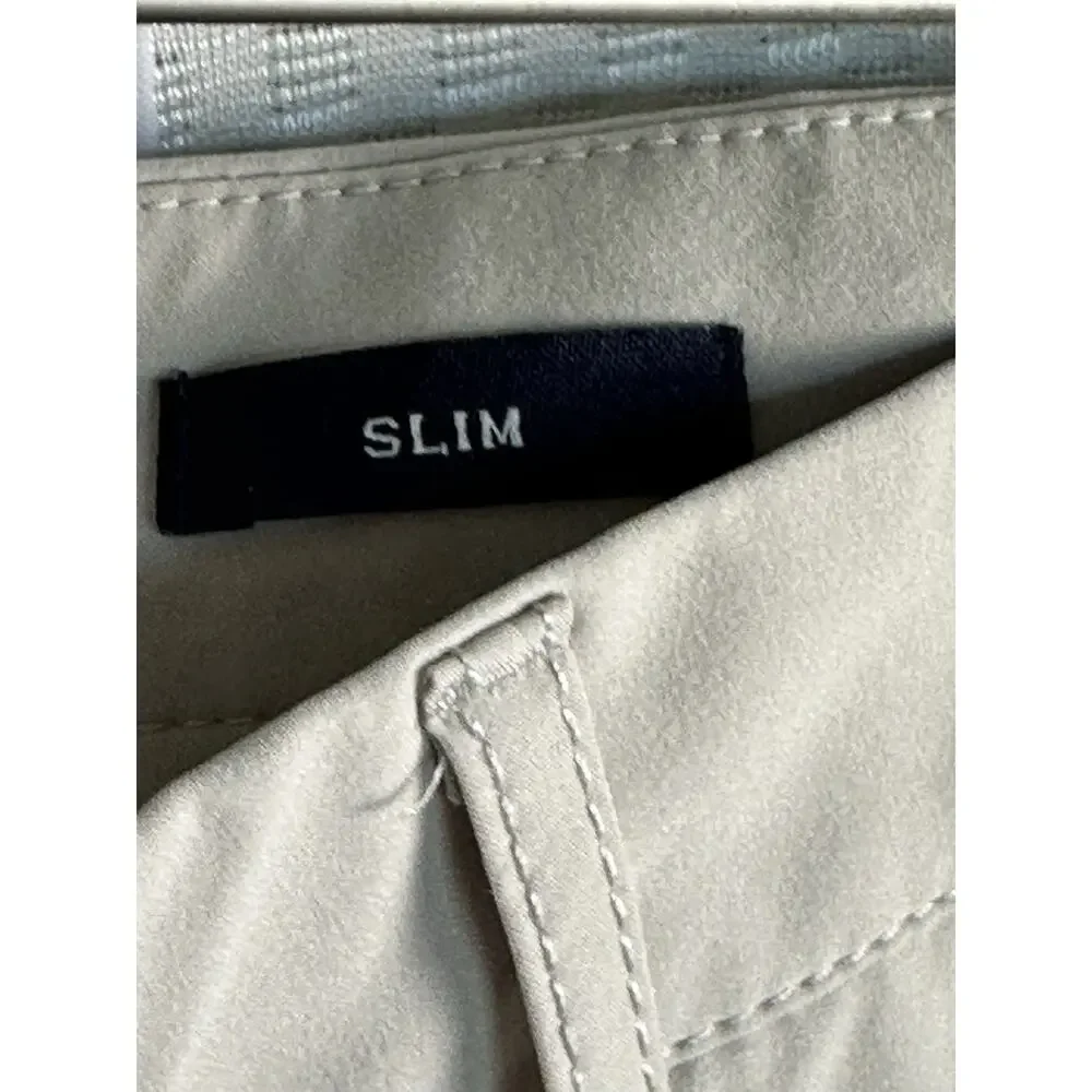 J. Crew Flex Slim Mens Casual Pants Flat Front Stretch Khaki Size 35